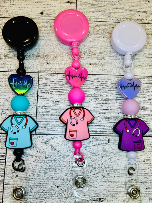 Nurse beaded name badge, name tag. nurses, rn, nursing students. great gift. silicone beads