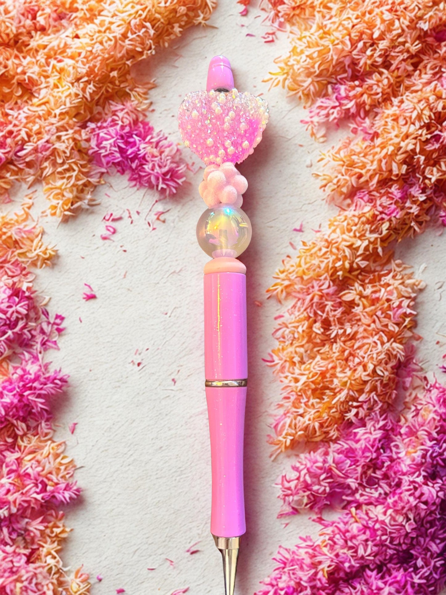 Unique Beaded Pens- Silicone and acrylic beads- Colorful and Cute! Large selection available