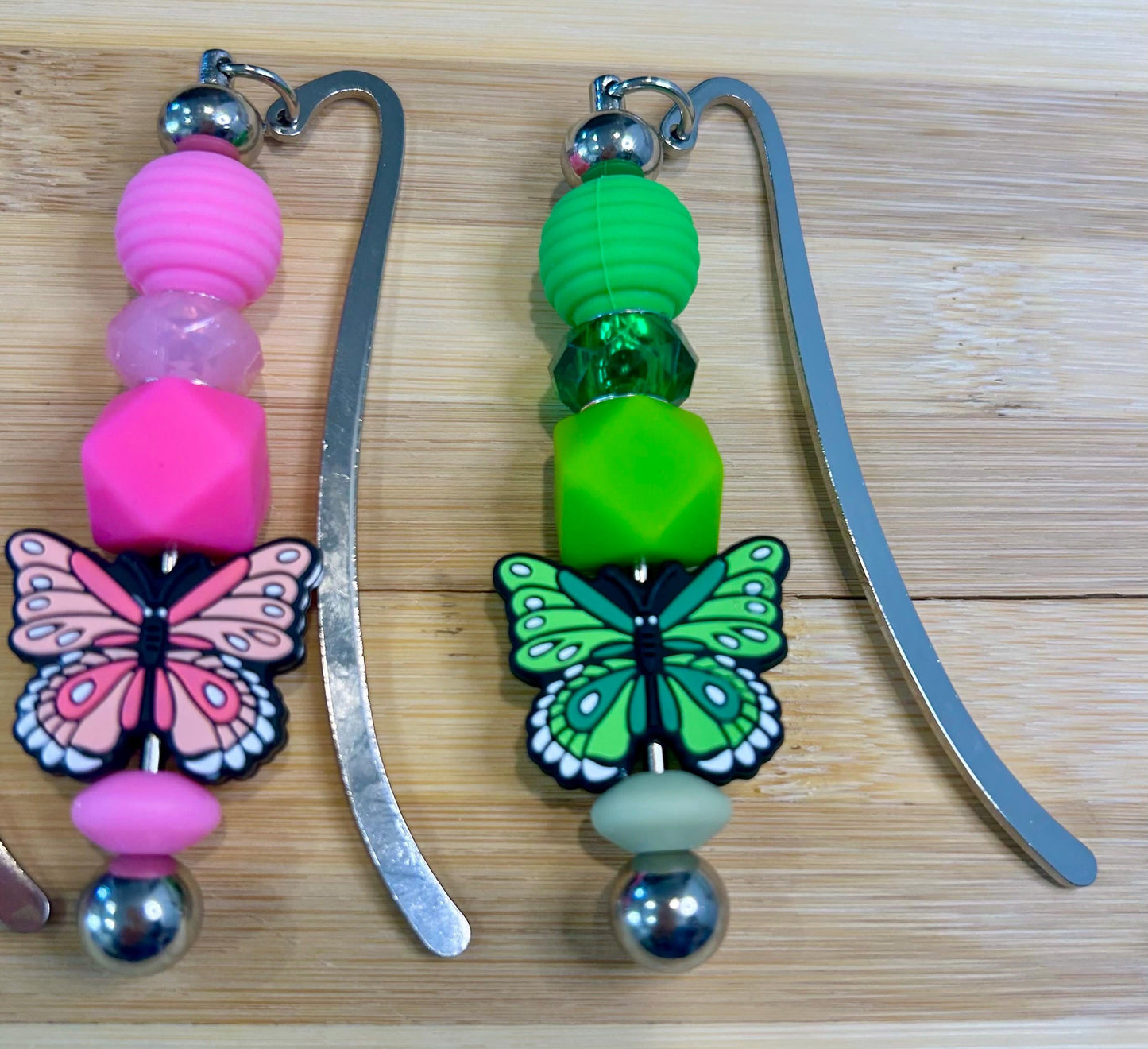 Silicone Beaded Butterfly bookmarks, book lovers, cute butterflies, reading, colorful, focal beads