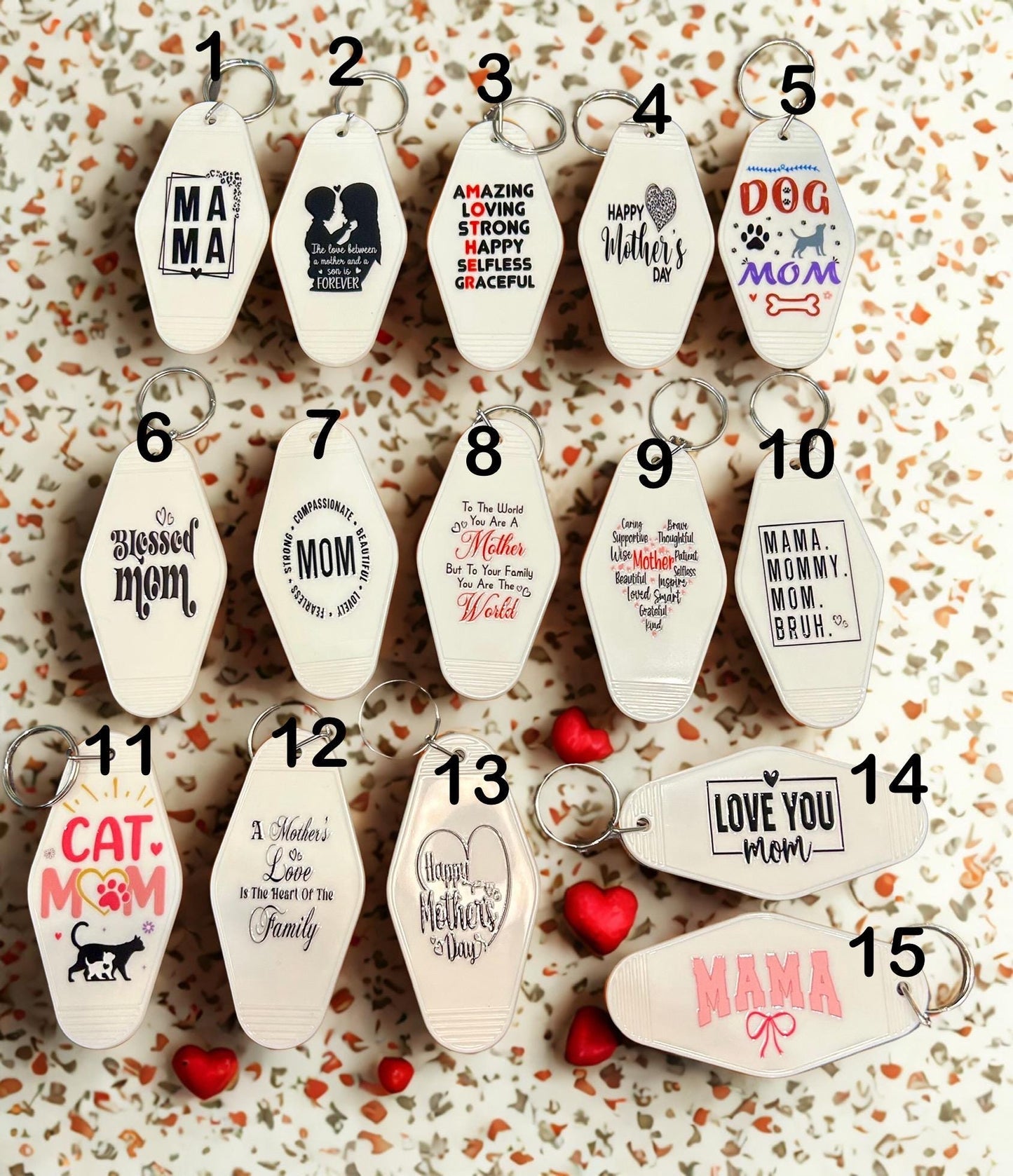 Unique and fun Mom Motel Keychains