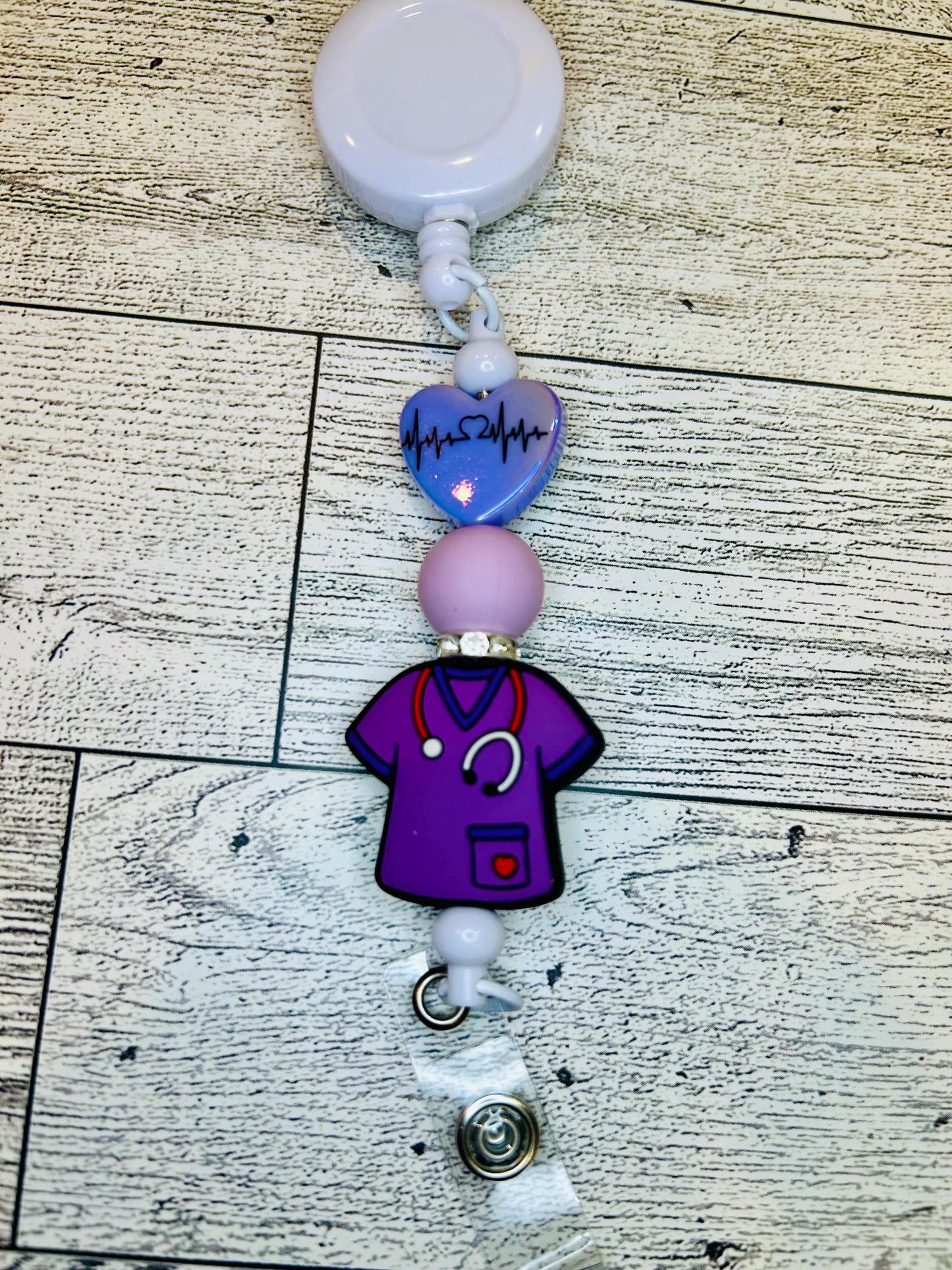 Nurse beaded name badge, name tag. nurses, rn, nursing students. great gift. silicone beads