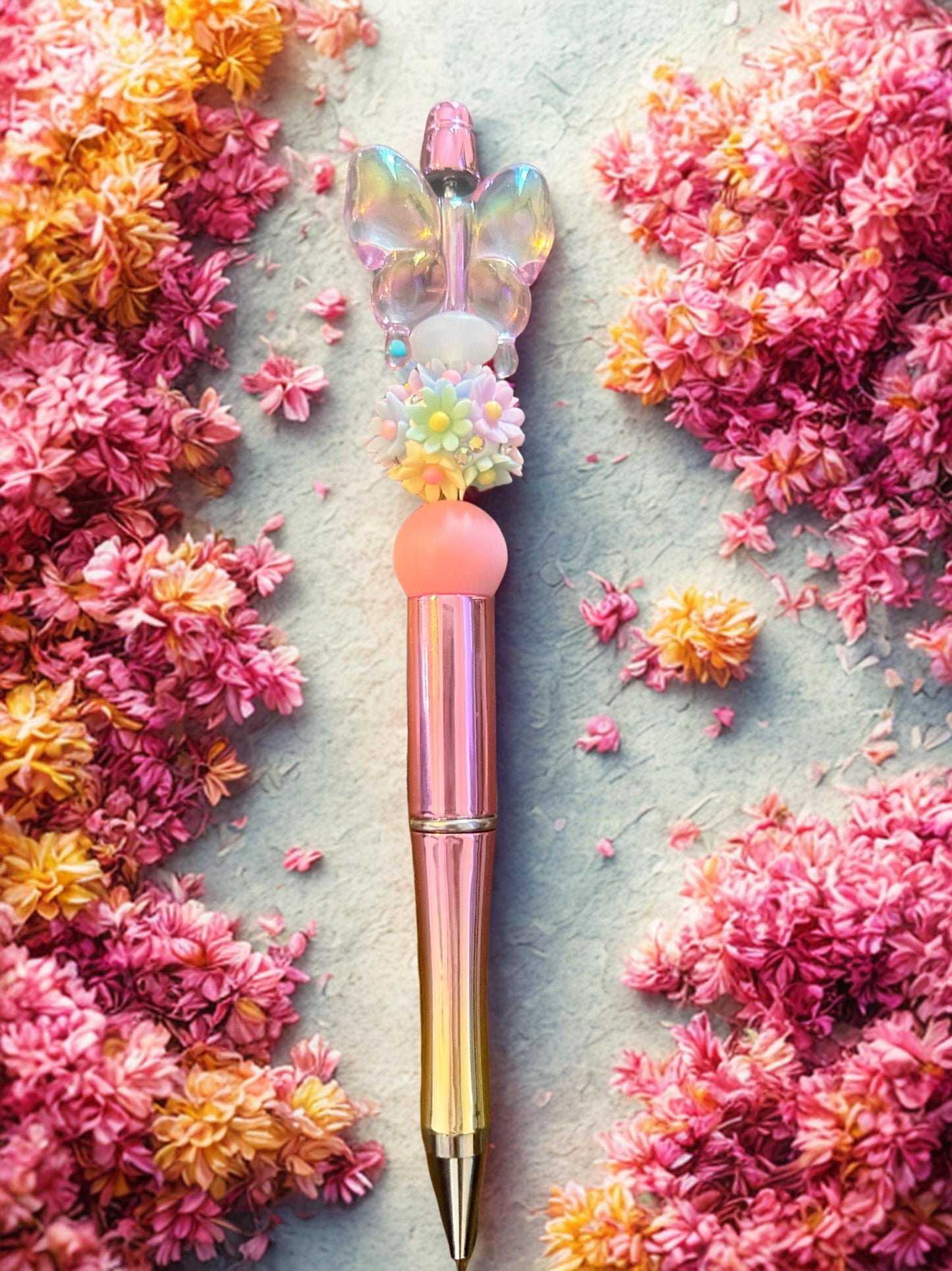 Unique Beaded Pens- Silicone and acrylic beads- Colorful and Cute! Large selection available