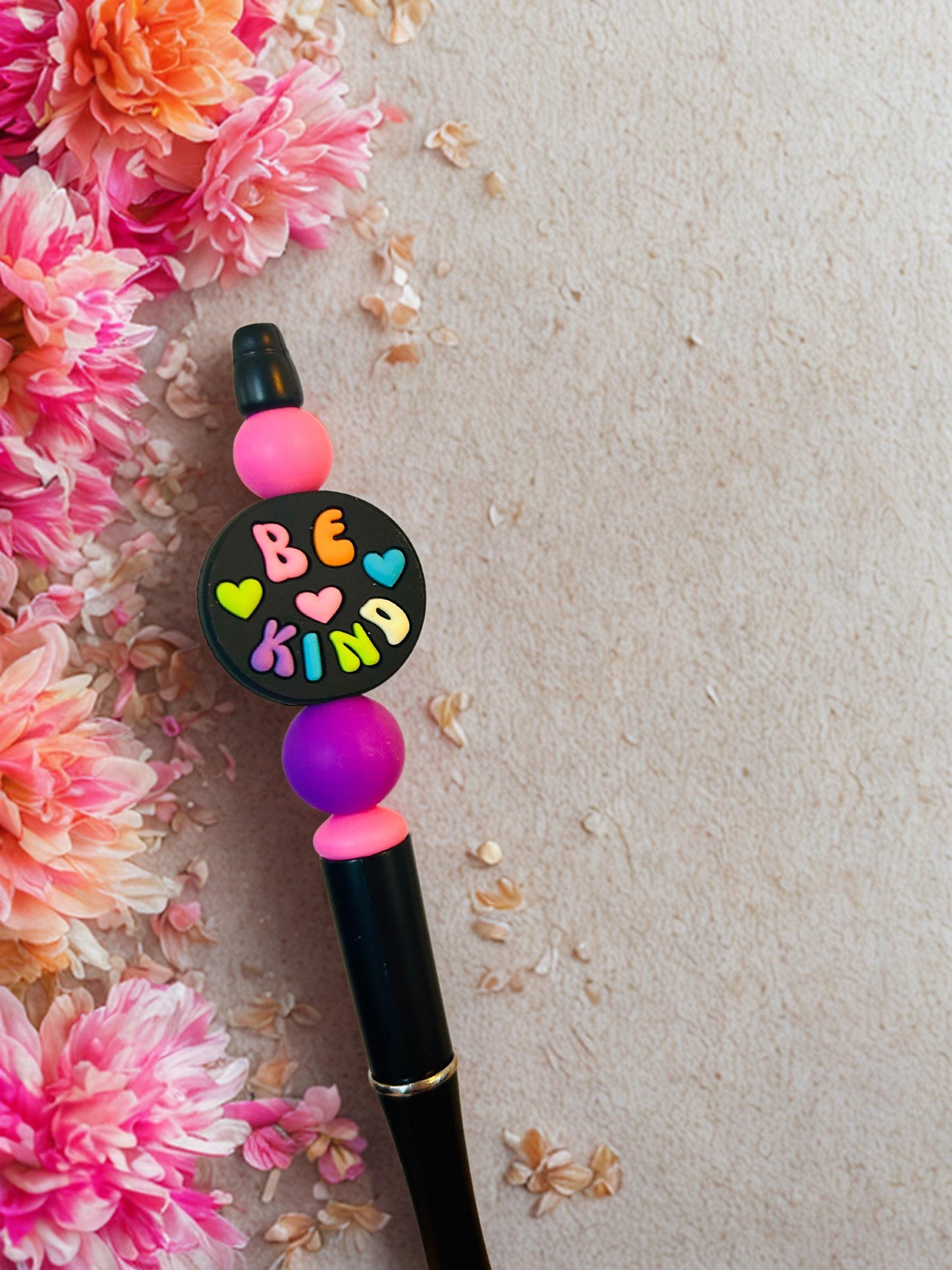 Witty Silicone beaded Pens- motivational quotes- Love yourself, Coffee and Kindness, Be kind and It’s fine, I’m fine, everything is FINE.
