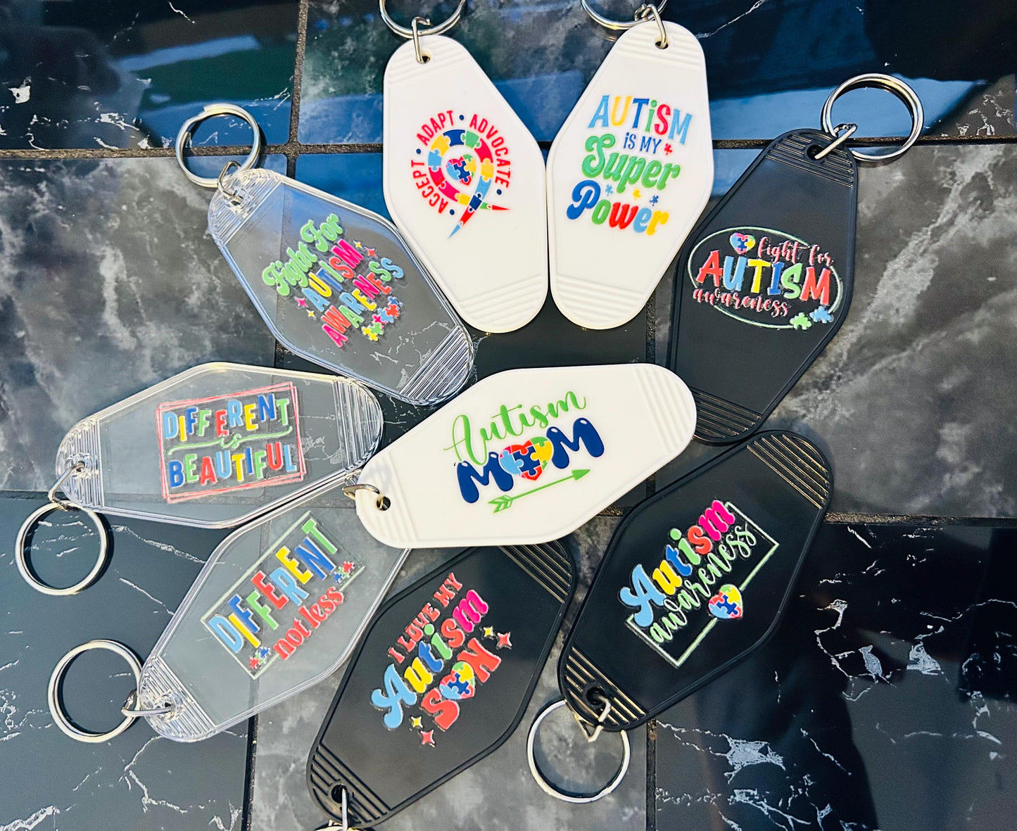 Unique Autism Awareness Motel Keychains