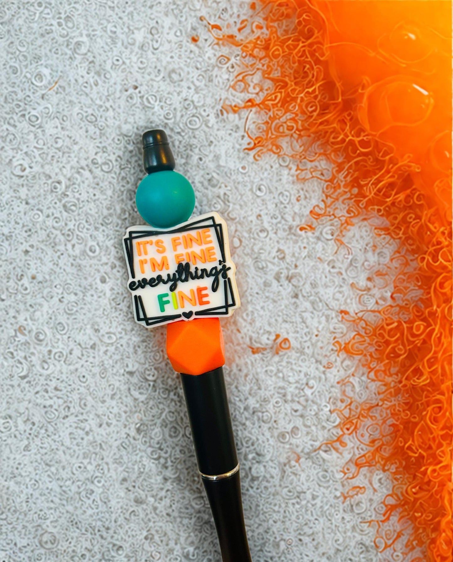 Witty Silicone beaded Pens- motivational quotes- Love yourself, Coffee and Kindness, Be kind and It’s fine, I’m fine, everything is FINE.