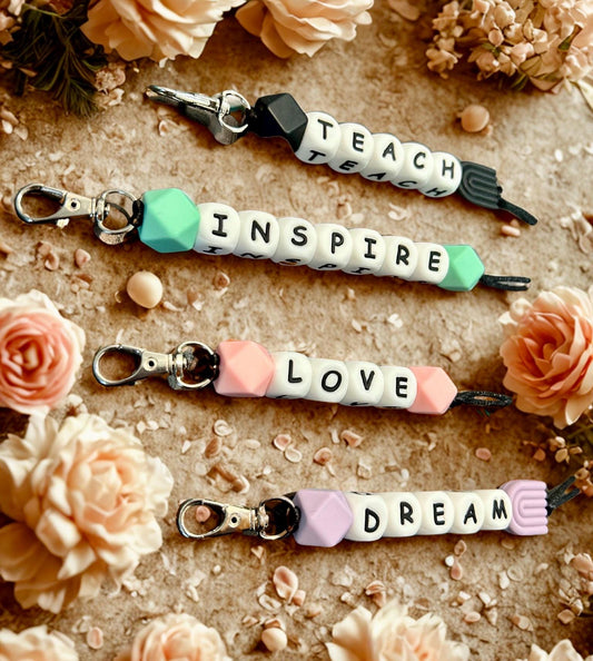 Handmade Word clips for Keys and Bags - Inspiring Accessories