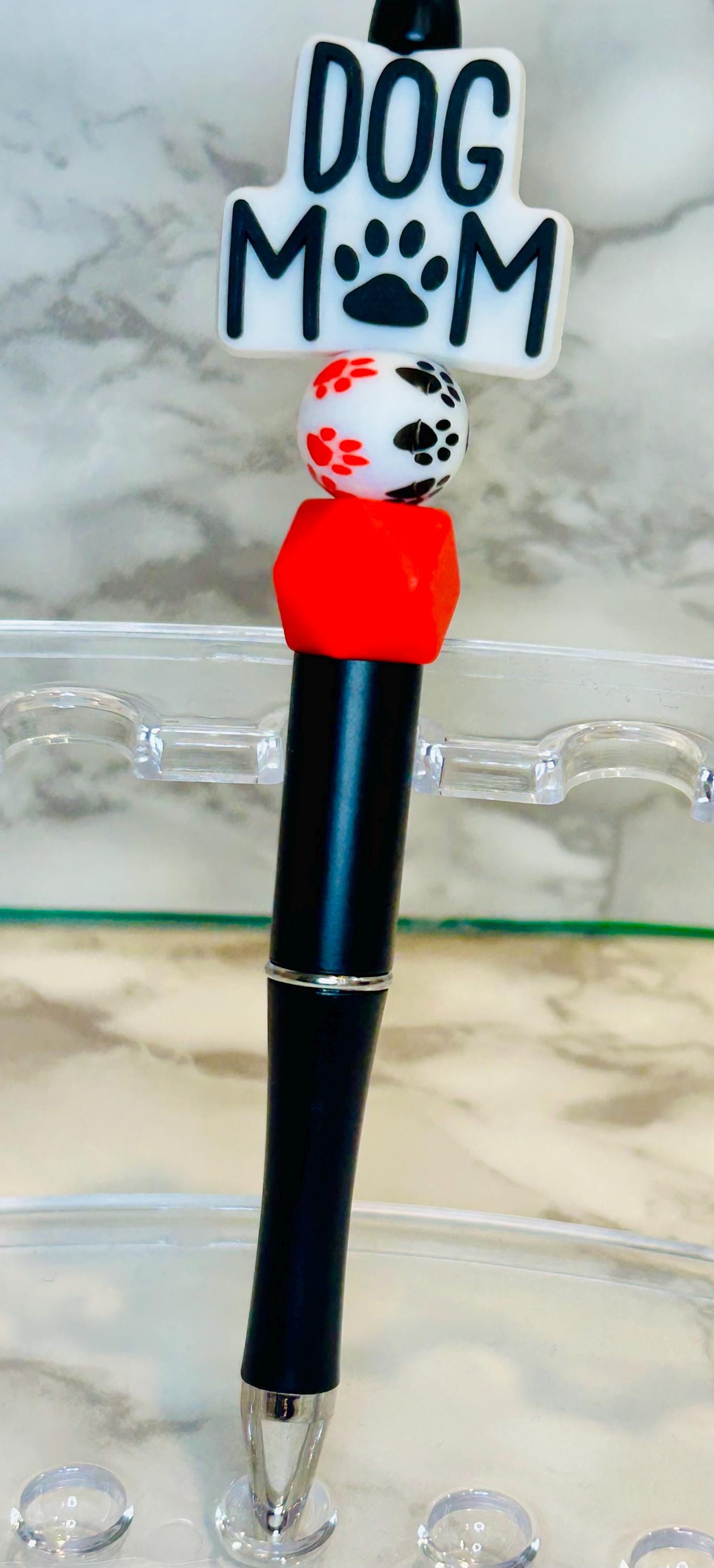 Silicone beaded pens, mom beaded pens, fur mom, mama bear, coffee mom, flower mom. great gifts