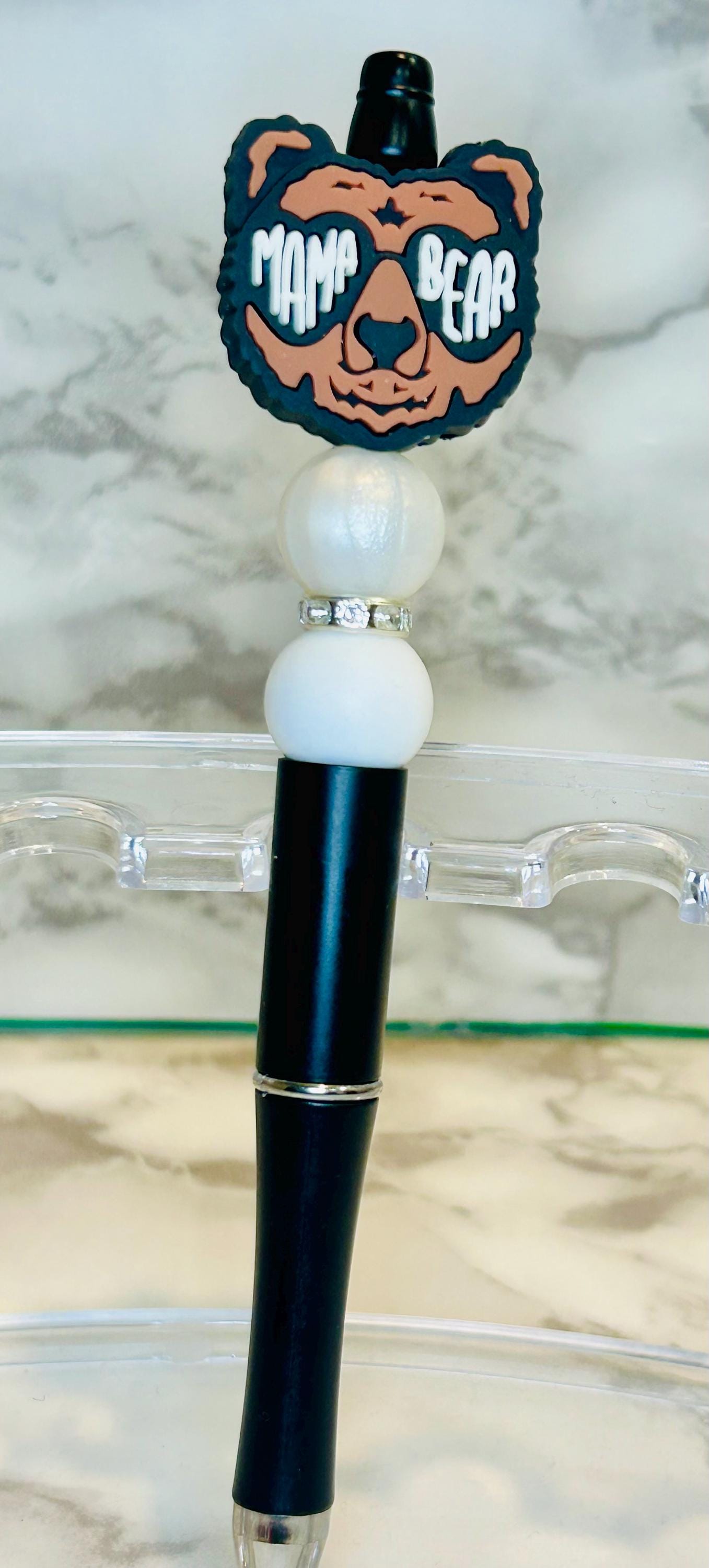 Silicone beaded pens, mom beaded pens, fur mom, mama bear, coffee mom, flower mom. great gifts