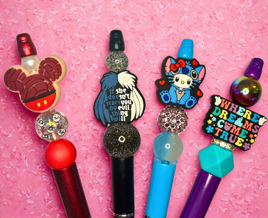 Charming Handmade Character Beaded Pens - Acrylic and Silicone bead designs