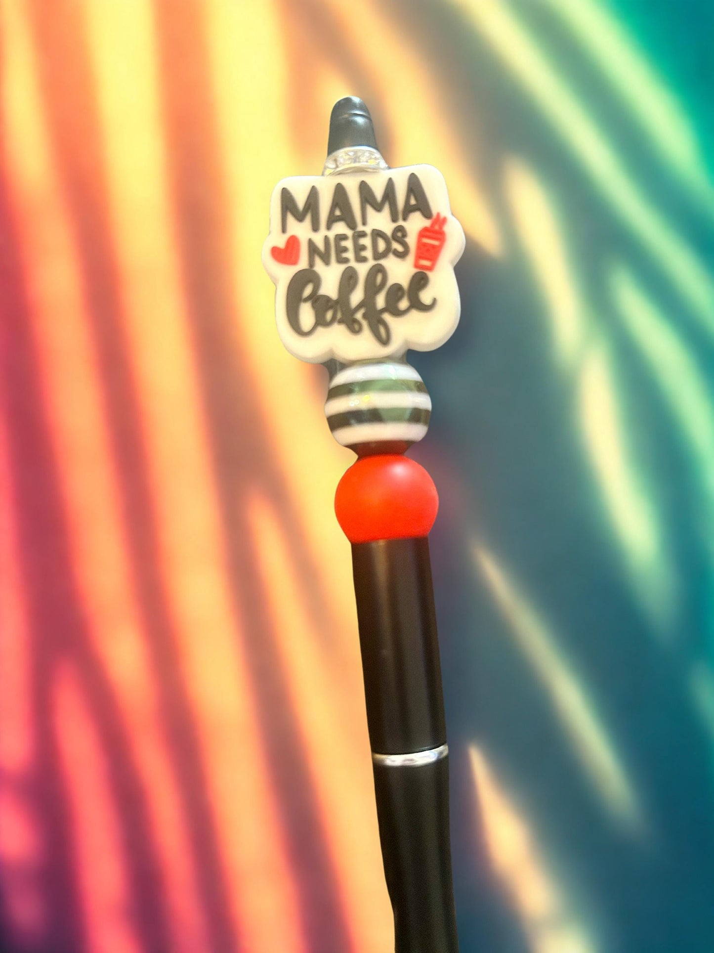Unique Beaded Pens- Silicone and acrylic beads- Colorful and Cute! Large selection available