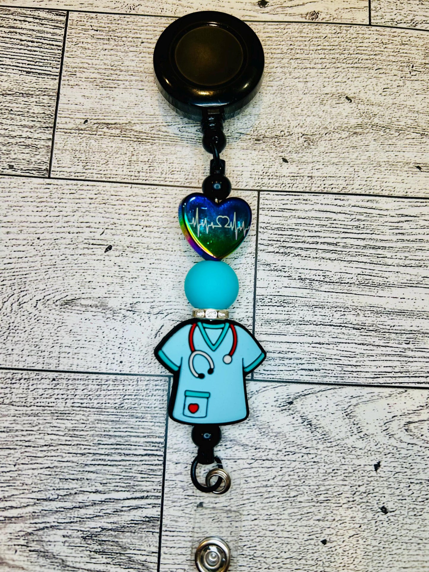 Nurse beaded name badge, name tag. nurses, rn, nursing students. great gift. silicone beads